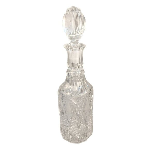 Cut Crystal WHISKEY BOURBON DECANTER Vintage Barware With Stopper - Picture 8 of 8